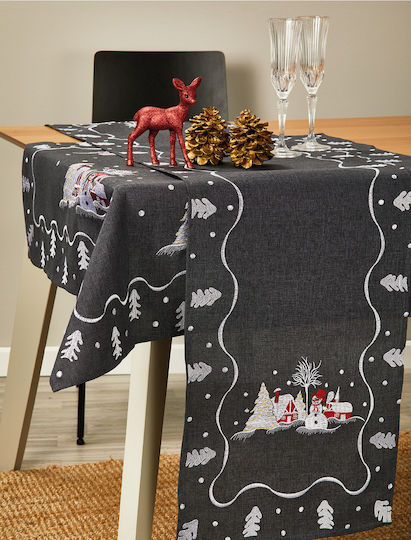 Whitegg Weihnachtlich Tischtuch Quadrat Stoff Gray L85xB85cm.