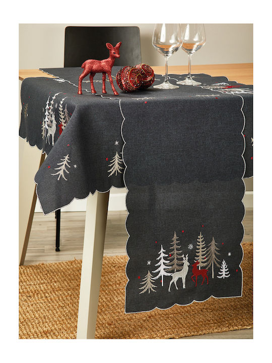 Whitegg Christmas Tablecloth Runner Fabric Gray L40xW175cm.