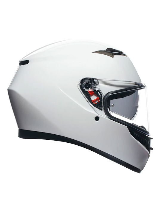 AGV K3 MPLK Mono White Motorcycle Helmet Full Face ECE 22.06 1500gr with Pinlock and Sun Visor