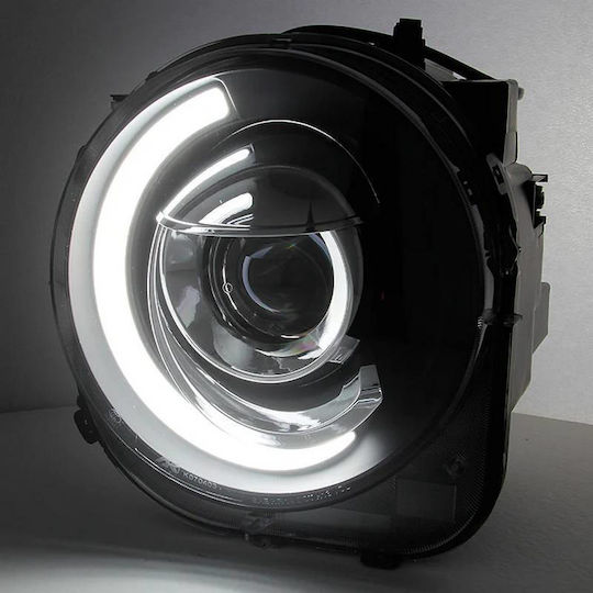 Μπροστινά Φανάρια Set Jeep Renegade 2014+ Drl Tube Lights Μαύρα H7 Manual Akkon