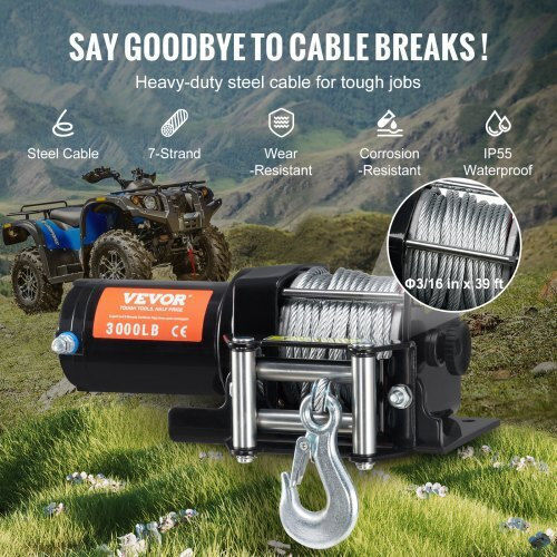 Vevor Electric 4x4 Car Winch 12V with Towing Capacity 1361kg