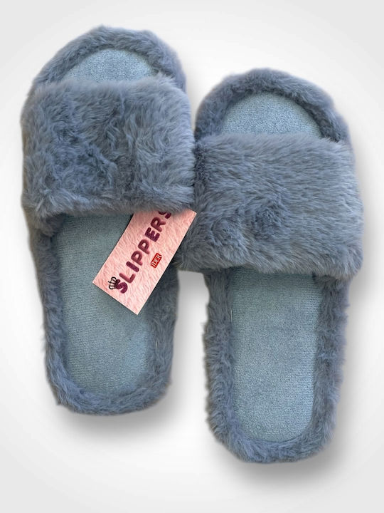 Damen Hausschuhe Sliders Grau