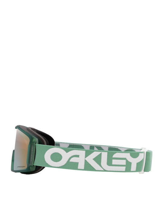 Oakley Line Miner Masca de schi și snowboard Pentru adulți Verde cu Lentilă Fumurie în culoarea Galben