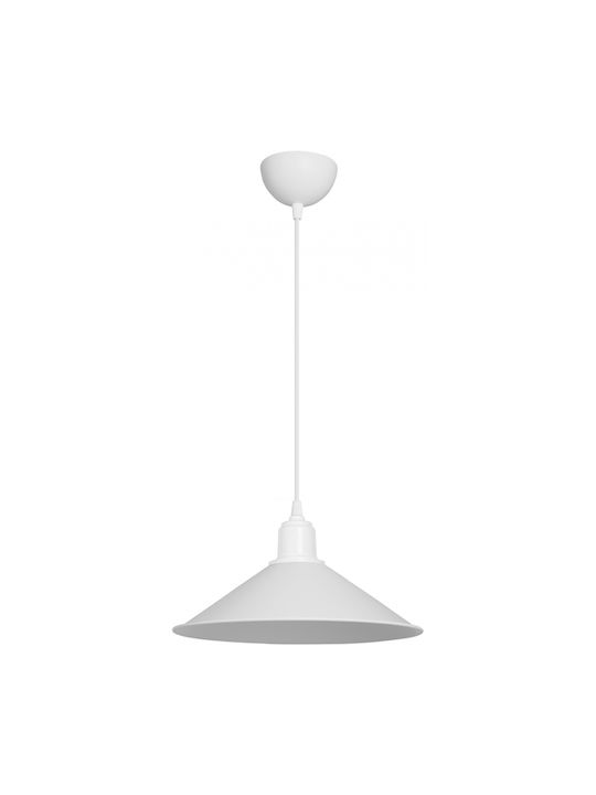 GloboStar Ferro Pendant Light White Bell with Socket E27 30x30x90cm