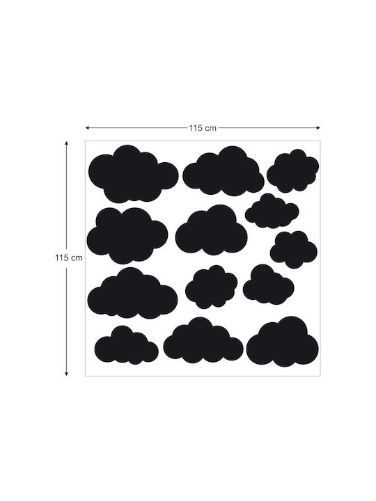 Kids Wall Sticker Set Green Clouds
