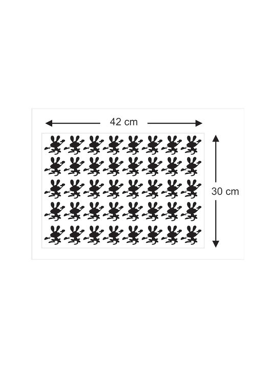 Mini-Set Wandsticker Orangefarbene Hasen
