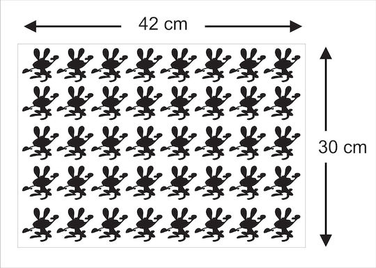 Mini-Set Wandsticker Orangefarbene Hasen
