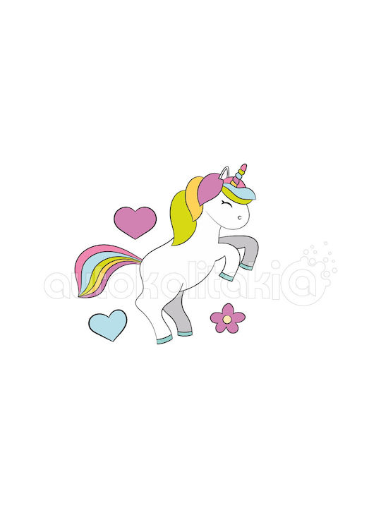 Kids Wall Sticker Happy Unicorn Reverse Direction Inside Glass