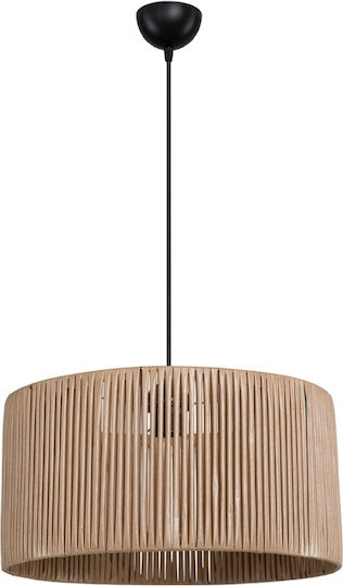 GloboStar Rattan Pendant Light Beige Boho with Socket E27 40x40x90cm