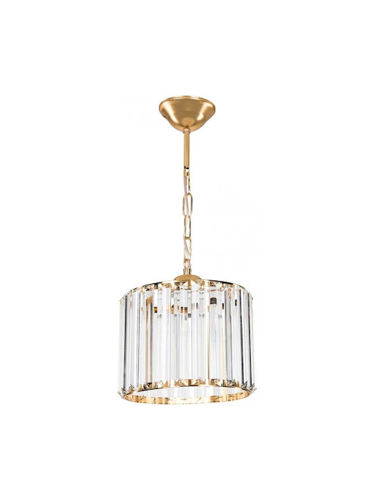 GloboStar Pendant Light Gold with Crystals for Socket E27 20x20x45cm