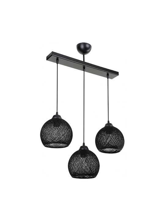 GloboStar Pendant Light Black Boho with Rope for Socket E27 55x25x90cm