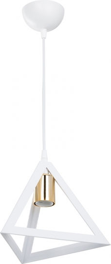 GloboStar Triangle Pendant Light White Bell with Socket E27 24x24x56cm