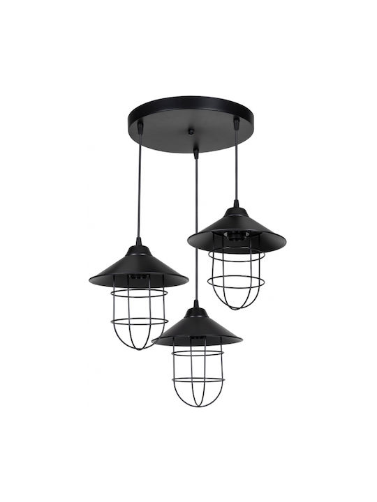 GloboStar Pendant Light Black Bell with Socket E27 30x30x80cm