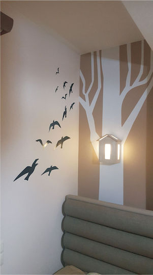 Kids Wall Sticker Tree Birds Yellow
