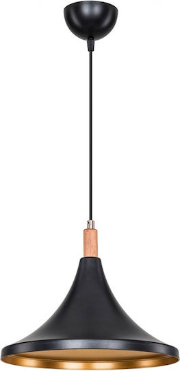 GloboStar Belfry Pendant Light Black Bell with Socket E27 29.5x29.5x90cm