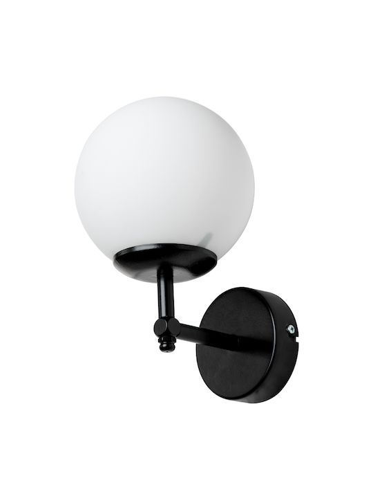 GloboStar Dalph Vintage Φωτιστικό Τοίχου με Ντουί E27 Μαύρο 15x18x24.5εκ.