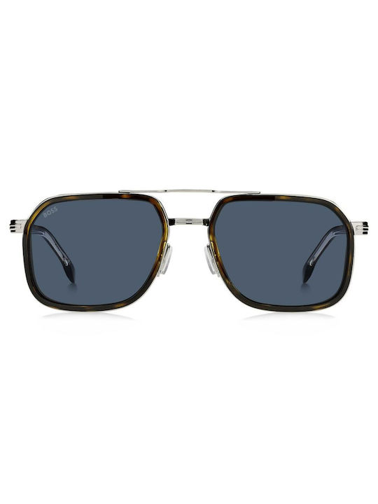 Hugo Boss Men's Sunglasses with Brown Tartaruga Frame and Blue Mirror Lens Boss 1724/S 9G0/KU