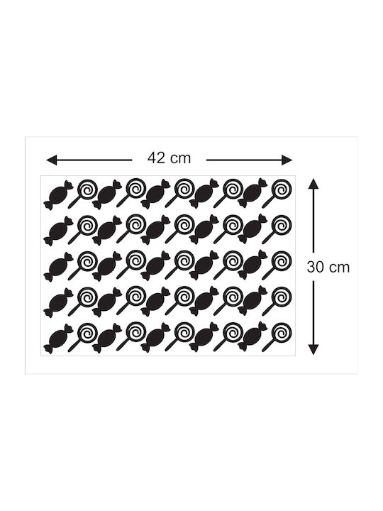 Dekorativer Aufkleber Wand Lutscher, Bonbons - Umgekehrte Richtung (durch das Glas) 1Stück Orafol