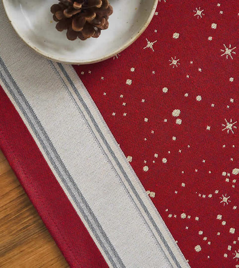 Gofis Home Weihnachtlich Tischtuch Läufer Stoff Rot L90xB40cm.