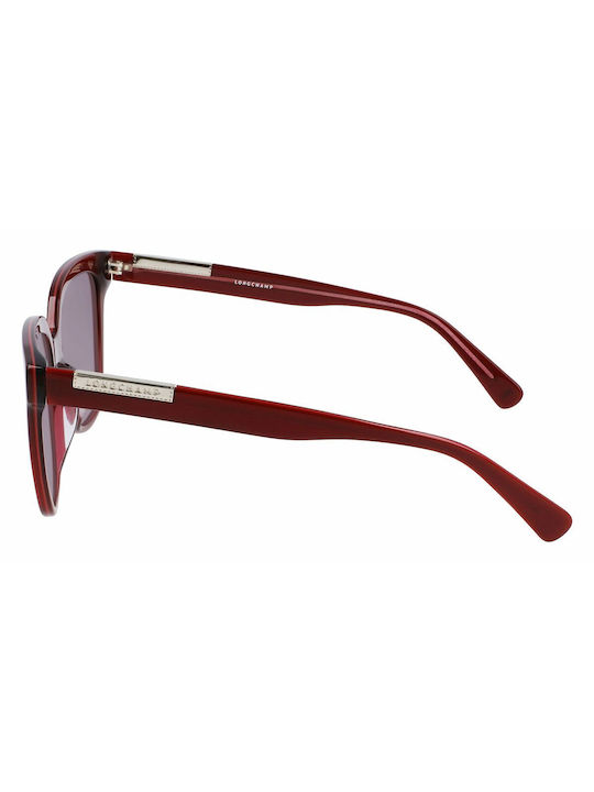 Longchamp Women's Sunglasses with Burgundy Plastic Frame and Burgundy Gradient Lens LO644S 598