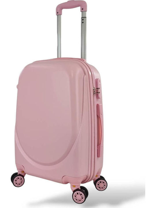 Playbags Βαλίτσα Ταξιδίου Καμπίνας Σκληρή Ροζ με 4 Ρόδες Ύψους 55εκ.