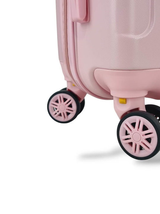 Playbags Βαλίτσα Ταξιδίου Καμπίνας Σκληρή Ροζ με 4 Ρόδες Ύψους 55εκ.