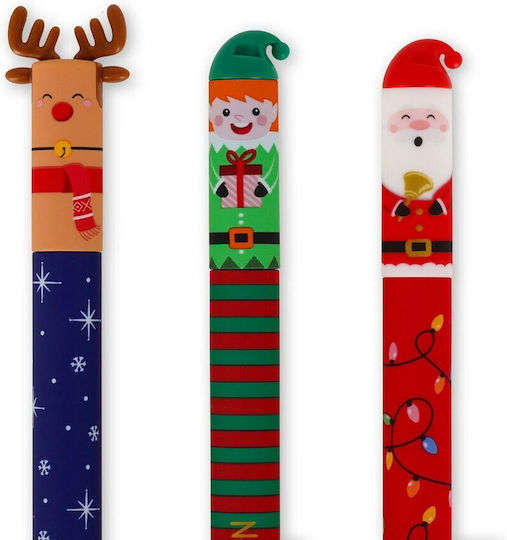 Legami Milano Erasable Pen Gel 0.7mm Red 3pcs Naughty or Nice Santa's Village (Limited Edition)