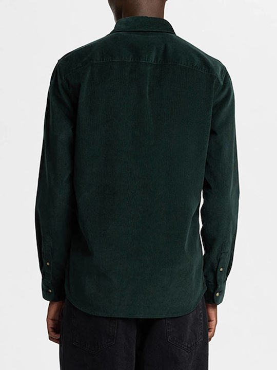 Selected Long-sleeved Corduroy Shirt Green