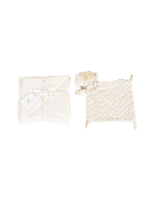 Cangaroo Blanket Nursery Swaddling Blankets Gift Set Beige & Comfort Blanket Bennie Beige 75x100cm 2pcs