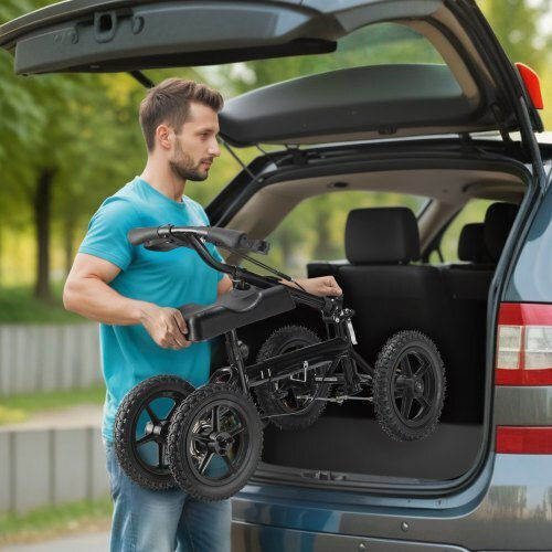 Vevor Инвалидна количка скутер 12" Сгъваемо 93см XGZXQCQLBDJZ6X9I8V0 Черен