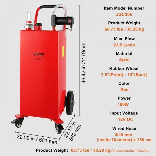 Преносим резервоар за гориво Vevor 113L помпа 180W Jsjych23012mmhwnqv0