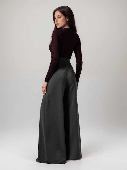 Γυναικείο Crop Top Μακρυμάνικο Δαμασκηνί