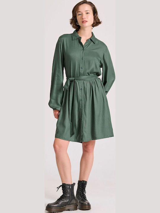 Mini Rochie-Cămașă Verde