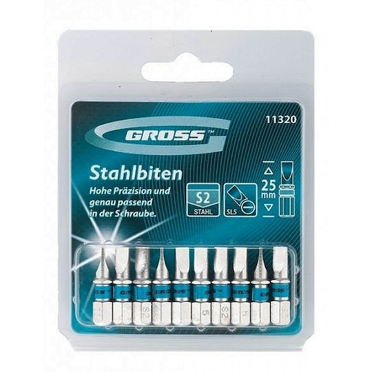 Gross Set 10 Screwdriver Bits Straight