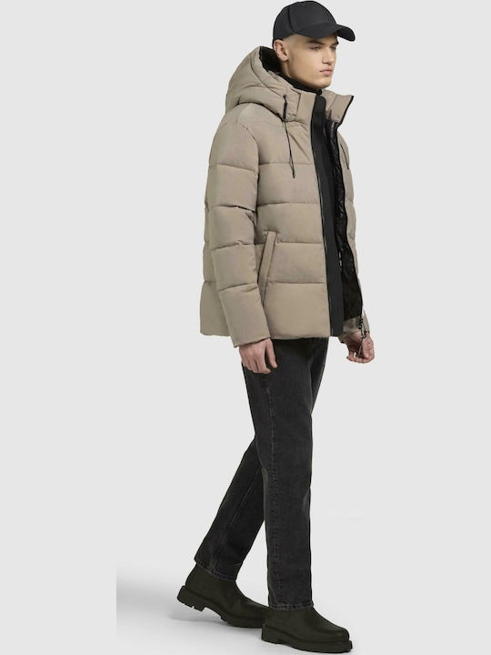 Jacket Puffer Waterproof and Windproof Light Gray