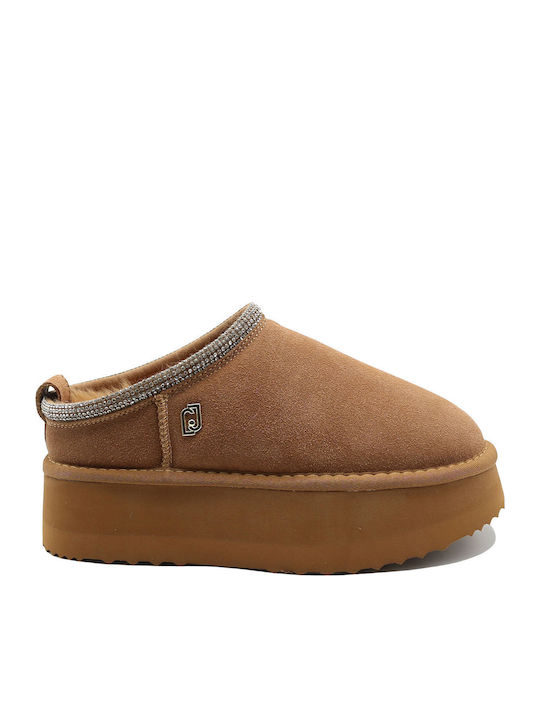 Jane 02 Suede Damen Hausschuhe Braune