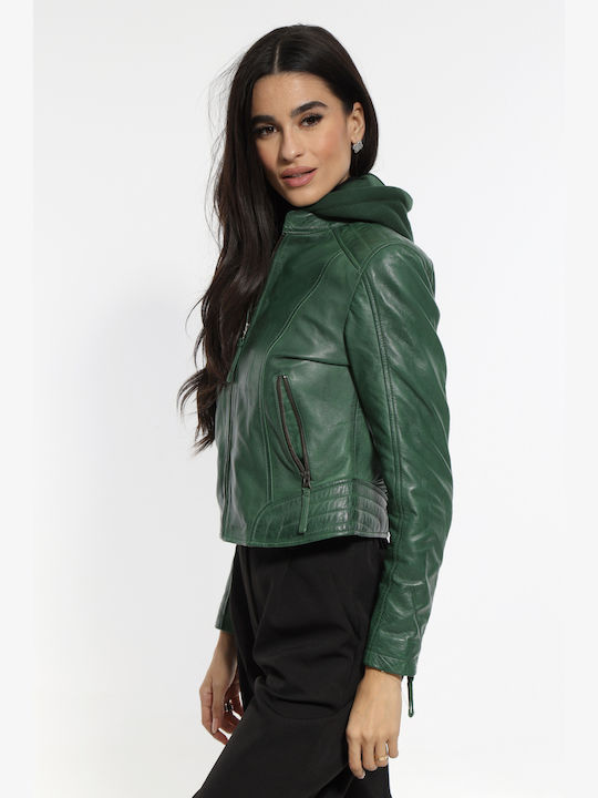 Newton Leather Leather Jacket Leather Green