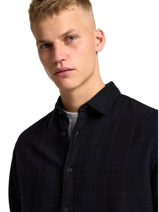 Langärmlig Flanell Hemd Black
