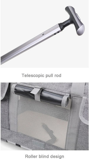 Pets Dog/Cat Carrying Gray Trolley L60xW39xH44cm