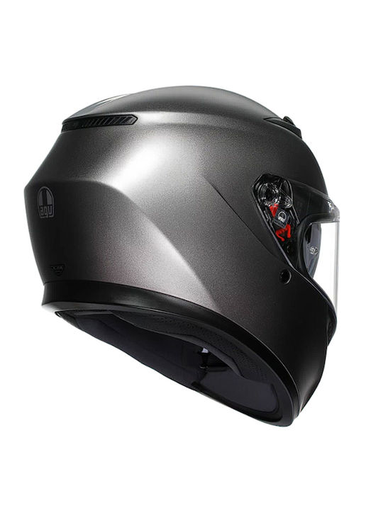 AGV K3 MPLK Mono Matt Luna Grey Κράνος Μηχανής Full Face ECE 22.06 1500gr με Pinlock και Sunvisor 18381001.023