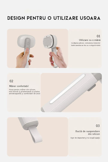 Electric Pet Grooming Brush Mdro Massage Function Negative Ion Sterilization Wood Lamp Pointer Playtime Usb Charging