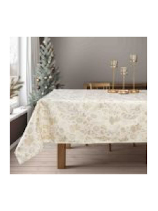 Beauty Home Christmas Tablecloth Fabric Gold L135xW135cm.