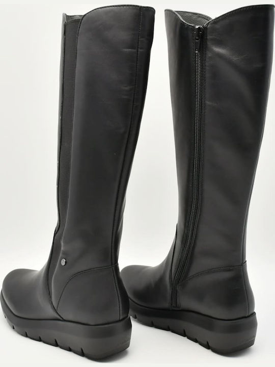 Leder Damenstiefel Schwarz