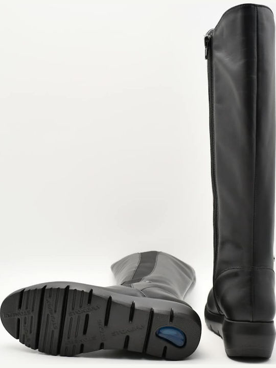 Leder Damenstiefel Schwarz