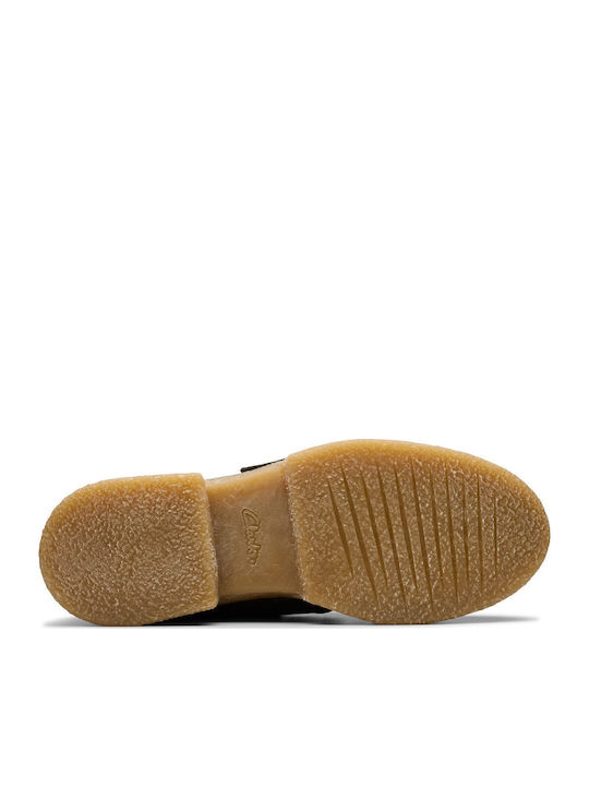Linoso Monk Leather Women's Loafers in Green Color