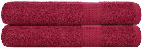 vidaXL Set 2 Hotel Pool and Beach Towels 200x80 cm Burgundy