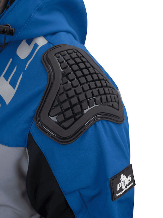 Ανδρικό Μπουφάν Μηχανής Softshell 4 Εποχών Αδιάβροχο Μαύρο