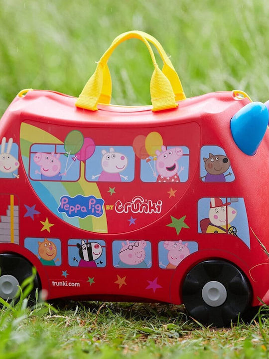 Trunki Peppa Pig Детска Куфара За Пътуване Кабинен Твърд Розова С 4 Колела Височина 31см