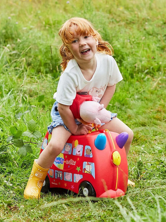 Trunki Peppa Pig Детска Куфара За Пътуване Кабинен Твърд Розова С 4 Колела Височина 31см
