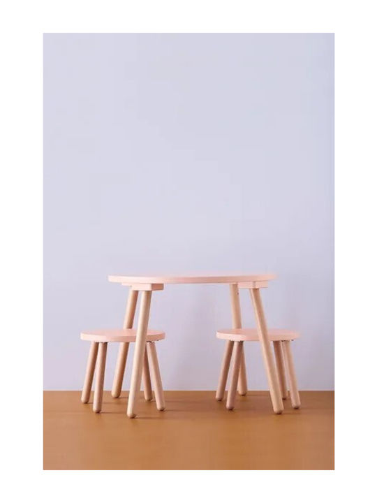 Kids Table and Chairs Set made of Wood Orange